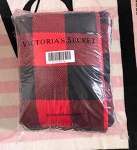 Victoria's Secret Pink Sherpa Red Black Buffalo Plaid Soft Throw Blanket - £95.91 GBP