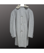 Vintage Pendleton Pure Virgin Wool Mens Coat Size 44 faux fur collar  - $89.99