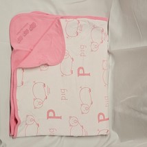 Oshkosh Osh Kosh B&#39;Gosh Vintage Pink White Pig Baby Girl Blanket 100% cotton NEW - £31.64 GBP