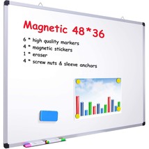 48&quot; x 36&quot; Dry Erase Board, Ohuhu Magnetic Large Whiteboard/White Board w... - £102.25 GBP