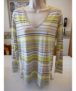 Women's Petite Liz Claiborne Citrus Squeeze Long Sleeve Shirt Size PM NEW - $22.24