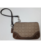 Coach Signature Canvas &amp; Suede Leather Wristlet - $18.81