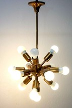 Mid Century Brass Sputnik Light Pendant Chandelier Brushed brass Finish lights - £183.91 GBP