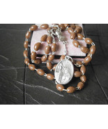 ROSARY of SAINT RITA from Cascia Italy Beads in brown melamine 1960s - £20.45 GBP