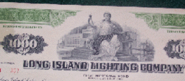 Long Island Lighting Stock Certificate-1977 - Old Rare Vintage Scripophilly Bond - £31.41 GBP