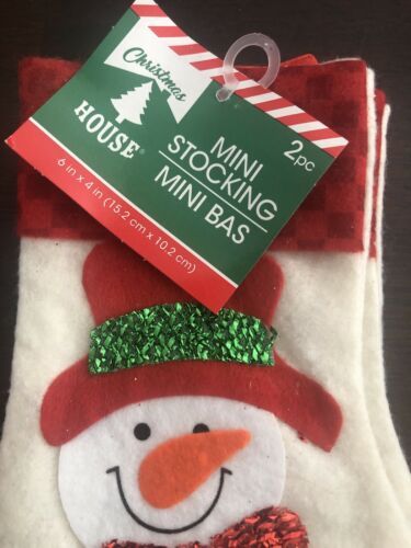 Primary image for Christmas Mini Snowman Stockings-1pk of 2pcs-Brand New-SHIPS N 24 HOURS