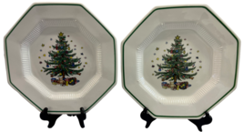 Set of 2 Nikko Classic Collection Christmas Tree Dinner Plates CHRISTMASTIME - £28.70 GBP