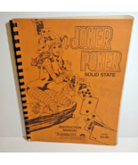 Joker Poker Pinball Machine Service Manual Original 1978 Vintage Electronic - £33.79 GBP