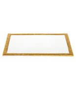 9&quot; Gold and White Rectangular Metal Serving Tray - $90.41 CAD