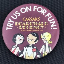 Caesars Boardwalk Regency Casino Pin Button Pin back Atlantic City Vintage - $12.00