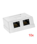 10Pcs 2-Port (Dual Port) Cat5E Rj45 Ethernet Surface Mount Box W/ Keysto... - £65.36 GBP
