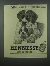 1954 Hennessy Cognac Ad - Father loves his little Hennessy - $18.49