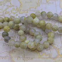 Yellow Serpentine Round Beads 6mm - $7.95