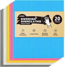 Swedish Dishcloths for Kitchen-20Pk, Absorbent Sponge Dish Cloth, Dishcl... - $18.80