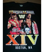 WWF WWE WRESTLEMANIA XIV Stone Cold Steve Austin Shawn Michaels T-SHIRT ... - $27.08 CAD
