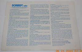 1972 Parker Brothers Sorry Board Game Replacement Instructions Piece Part - £11.57 GBP