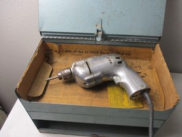 Vintage Black & Decker Electric Tool Kit Metal Case Box With 1/4” Utility Drill - $49.49