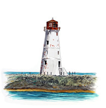 Nassau Harbour Lighthouse Sticker Decal Home Office Dorm Wall Tablet Cell - $6.95+