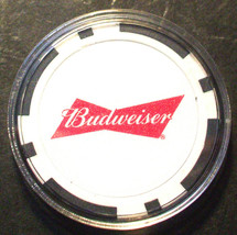 (1) Budweiser Beer Bowtie Poker Chip Golf Ball Marker - Black Inserts - $7.95