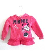 Disney Minnie Mouse Pink Hooded Full Zip Sweater Sweatshirt Top Toddler ... - £11.86 GBP