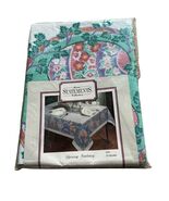 Vintage New Easter Egg Floral 70&quot; ROUND Tablecloth Spring Fantasy Purple... - $367.22 MXN