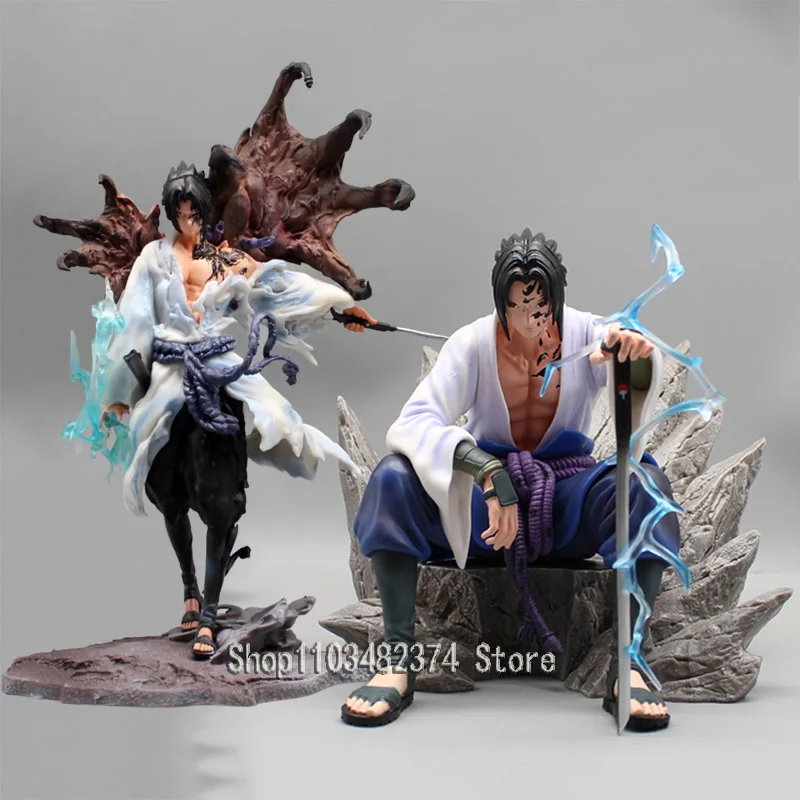 Anime Mantra Seal Naruto Shippuden Statue GK Sasuke Uchiha Action Figures - £43.41 GBP+