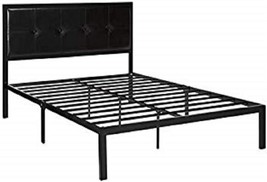 Zinus Cherie Faux Leather Classic Platform Bed Frame, Full, With Steel Support - £148.02 GBP