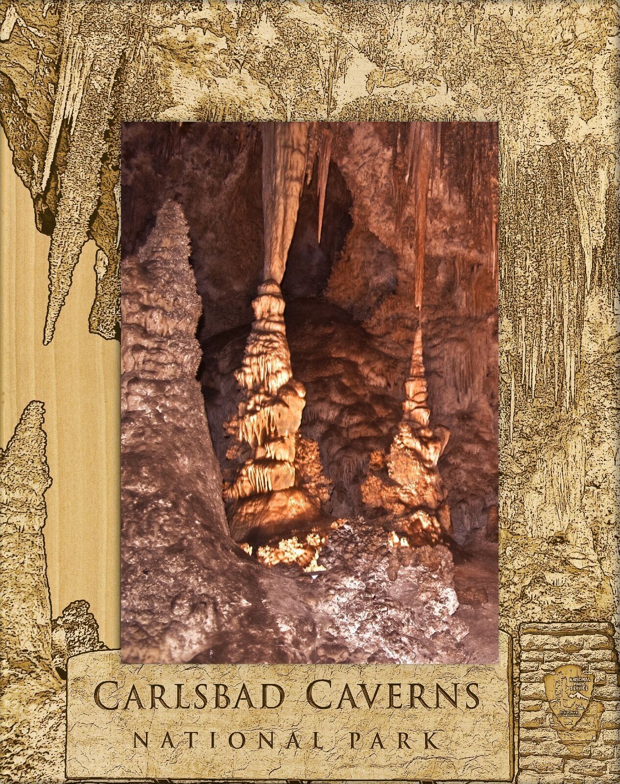 Primary image for Carlsbad Caverns National Park Laser Engraved Wood Picture Frame Portrait 8 x 10