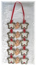 Vintage Cherub Angel Christmas Embossed Ornament Wall Hanging 1983 - £11.96 GBP