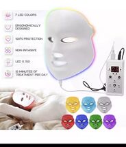 7 Colors LED Light Photon Face Neck Mask Rejuvenation Facial Therapy Wri... - $34.53