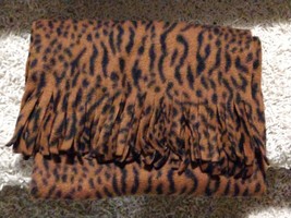 New Animal Print Brown And Black Soft Winter Scarf - £8.21 GBP