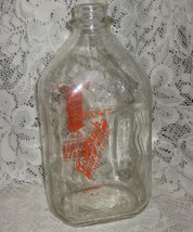 Glass Milk Bottle-Advertising -Half Gallon- Orange Lettering- NY - £11.94 GBP