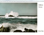 California Seascape Hand Colored Real Photo Postcard 1960&#39;s - $11.88