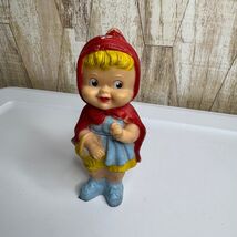 Vintage 7.5&quot; Little Red Riding Hood Spunky Rubber Squeaky Toy Stahlwood Co. - $10.00