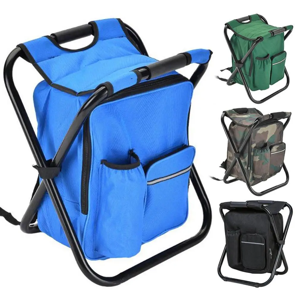 75% Discounts Hot! Folding Camping Fishing Chair Stool Portable Backpack Cooler - £38.12 GBP+