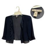 Maya Brooke Navy Sheer Beaded Open Front Blazer Women’s Size 14 - €17,00 EUR