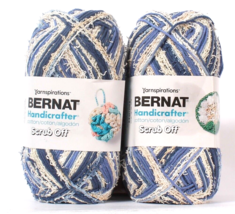 2 Count Bernat 8.8oz Handicrafter Scrub Off 74010 Denim 100% Cotton Yarn - £27.17 GBP