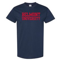 AS01 - Belmont University Bruins Basic Block T Shirt - Small - Navy - £19.10 GBP