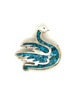 Vintage Sterling Silver Signed Mexico TR 161 Inlay Turquoise Flying Swan... - $115.41 CAD