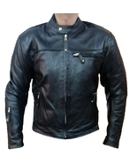Black Cowhide Leather Classic Motorcycle Style Jacket Biker Gear with Ar... - £165.24 GBP