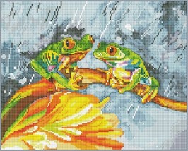 Frogs Cross Stitch Friends Pattern Pdf - Chinese Cross Stitch Frogs Embroidery  - £8.65 GBP