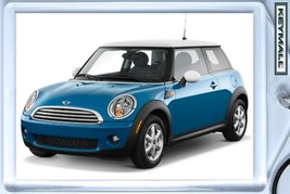 Key Chain Ice Blue &amp; White Roof Mini Cooper Keytag New Porte Cle БРЕЛОК Ll - £15.71 GBP