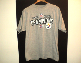 Pittsburgh Steelers T Shirt Men&#39;s XL Gray Short Sleeves Super Bowl XL 40... - £10.79 GBP