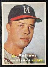 1957 Topps #250 Ed Mathews Reprint - MINT - Milwaukee Braves - £1.55 GBP