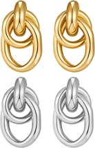 18K Gold Plated Drop Dangle Earrings for Women Gold Geometric Drop Dangle Earrin - £22.08 GBP