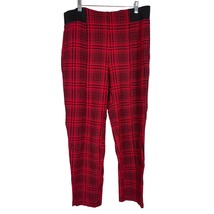 Terra and Sky Red Plaid Pull On Stretch Pants Size 0X 14W Plus Size Casual - £7.19 GBP