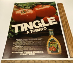 Vintage Print Ad Wishbone Italian Dressing Salad Greens Tomato 1970s Eph... - $13.71