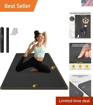 Durable 6&#39;x4&#39; Extra Large Fitness Mat - Non-Slip Design for Safe Exercising - $89.99