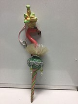 Katherine’s Collection pink flamingo icicle ornament aqua retired 05-125... - $909.63 MXN