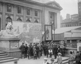 Map of Czechoslovakia in front of New York Public Library WWI Photo Print - $8.81+